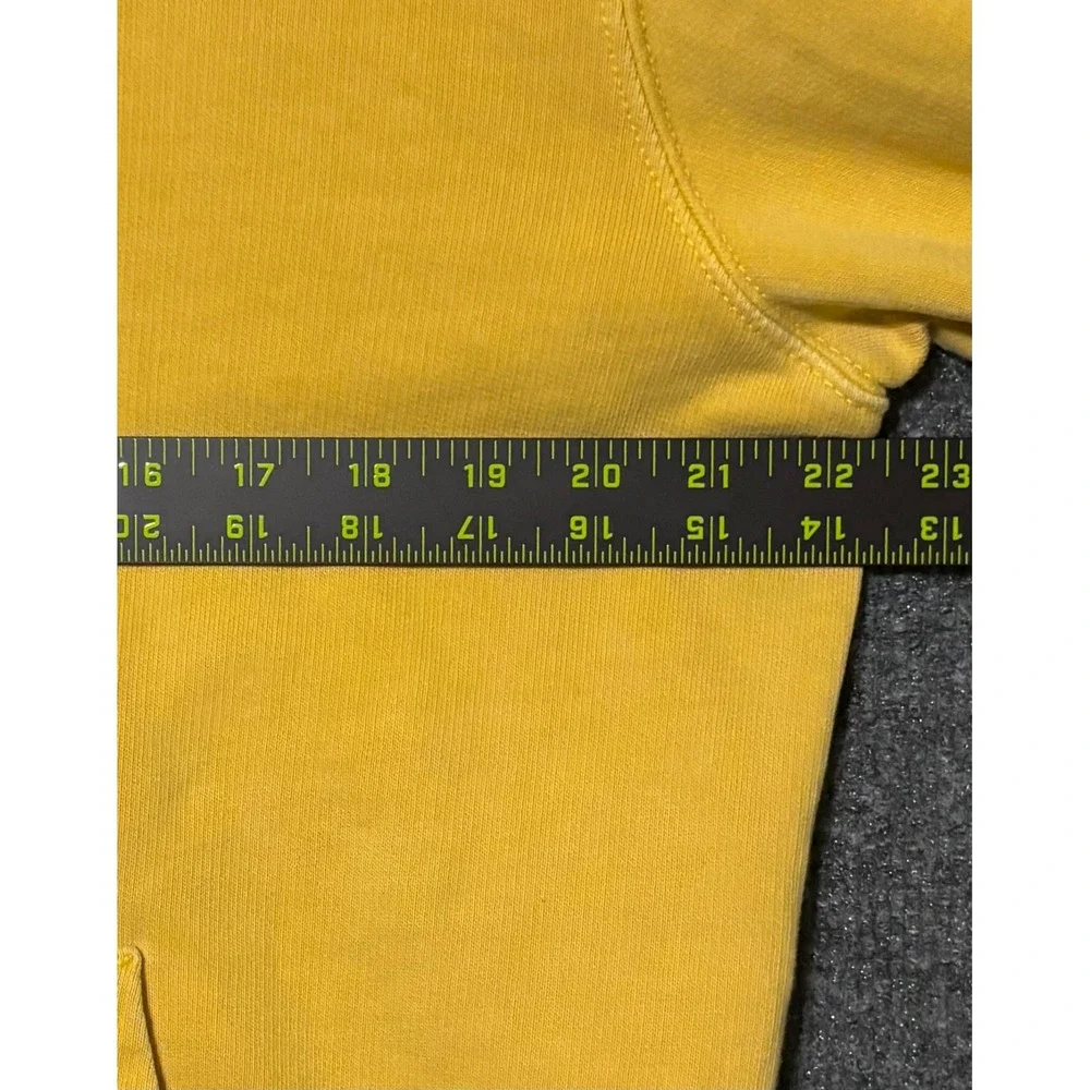 American Eagle Mens Yellow Box Logo Graphic Pullover Hoodie Sweatshirt Medium‎